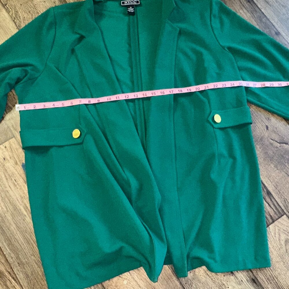 Chic Teal Blazer with Gold Button Details - Picture 4 of 11